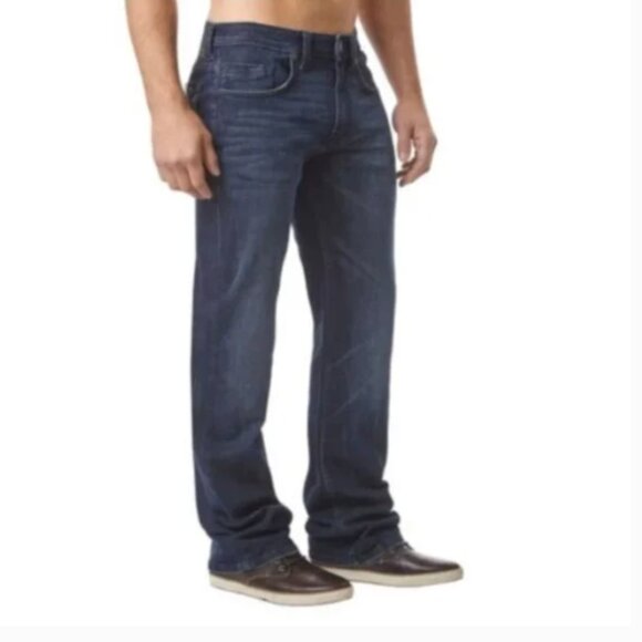 Buffalo David Bitton Travis X Slim Straight Stretch Dark Wash Jeans NEW 46 x 30 - Picture 1 of 15